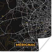 Poster Kaart – Stadskaart – Mérignac - Plattegrond – Frankrijk - 30x30 cm