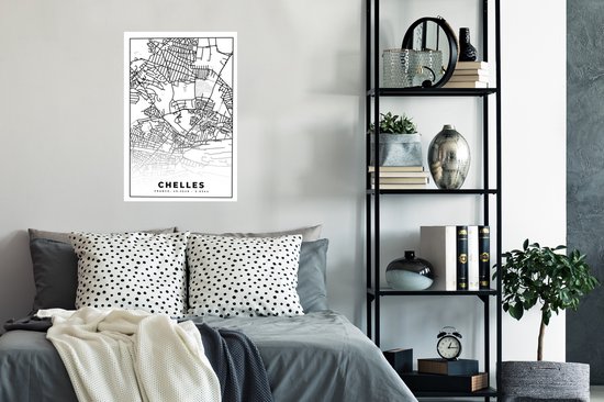 Affiche France - Chelles - Plan de ville - Plan - Plan - Zwart et blanc - 40x60 cm
