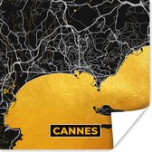 Poster Frankrijk – Plattegrond – Stadskaart – Cannes - Kaart - 50x50 cm