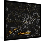 Fotolijst incl. Poster - Goud – Duitsland – Plattegrond – Gold – Stadskaart – Kaart – Tübingen - 40x40 cm - Posterlijst