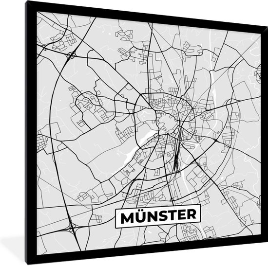 Fotolijst incl. Poster - Duitsland - Plattegrond - Münster - Kaart -  Stadskaart -... | bol.com