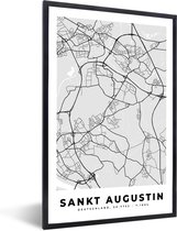 Fotolijst incl. Poster - Stadskaart - Sankt Augustin - Plattegrond - Kaart - Duitsland - 40x60 cm - Posterlijst