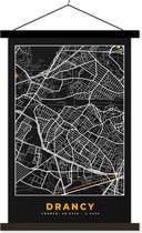 Porte-affiche avec Poster - Affiche scolaire - Plan de la ville - Drancy - Carte - Carte - France - 40x60 cm - Lattes noires
