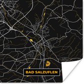 Poster Stadskaart – Kaart – Bad Salzuflen – Gold – Duitsland – Plattegrond - 50x50 cm