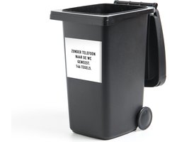 Container sticker Spreuken - Quotes - Zonder telefoon naar de wc geweest. 146 tegels. - Badkamer - Tegels - 40x40 cm - Kliko sticker
