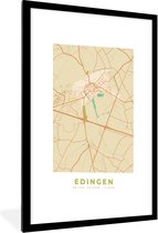 Fotolijst incl. Poster - Kaart - België - Plattegrond - Edingen - Stadskaart - 60x90 cm - Posterlijst