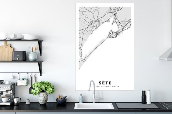 Affiche France – Sète – Plan de ville – Plan – Carte - 80x120 cm