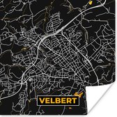 Poster Velbert - Goud - Stadskaart - Plattegrond - Kaart - Duitsland - 30x30 cm