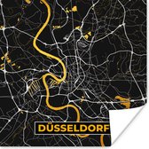 Poster Düsseldorf - Goud - Stadskaart - Plattegrond - Kaart - Duitsland - 75x75 cm