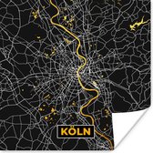 Poster Keulen - Plattegrond - Stadskaart - Kaart - Duitsland - Goud - 50x50 cm