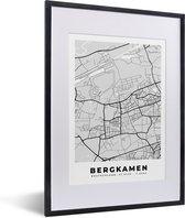 Fotolijst incl. Poster - Bergkamen- Stadskaart - Plattegrond - Duitsland - Kaart - 30x40 cm - Posterlijst