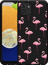 Hoesje Zwart Geschikt voor Samsung Galaxy A03 Flamingo