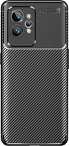 Cazy Realme GT2 Pro Rugged TPU Case Telefoonhoesje - Zwart