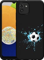 Hoesje Zwart Geschikt voor Samsung Galaxy A03 Soccer Ball
