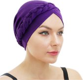 Tulband – Hijab – Head wrap - Chemo muts – Haarband – Damesmutsen – Hoofddeksel – Beanie - Hoofddoek - Muts - Paars – Slaapmuts - Haarverzorging