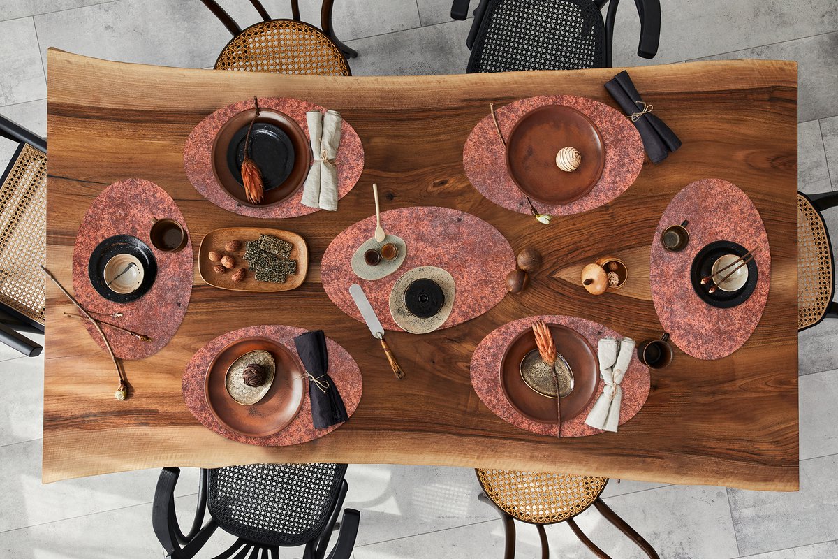 Placemats ovaal - Onderleggers - Ovale placemats - IJzer - Metaal - Roest print - 10 stuks