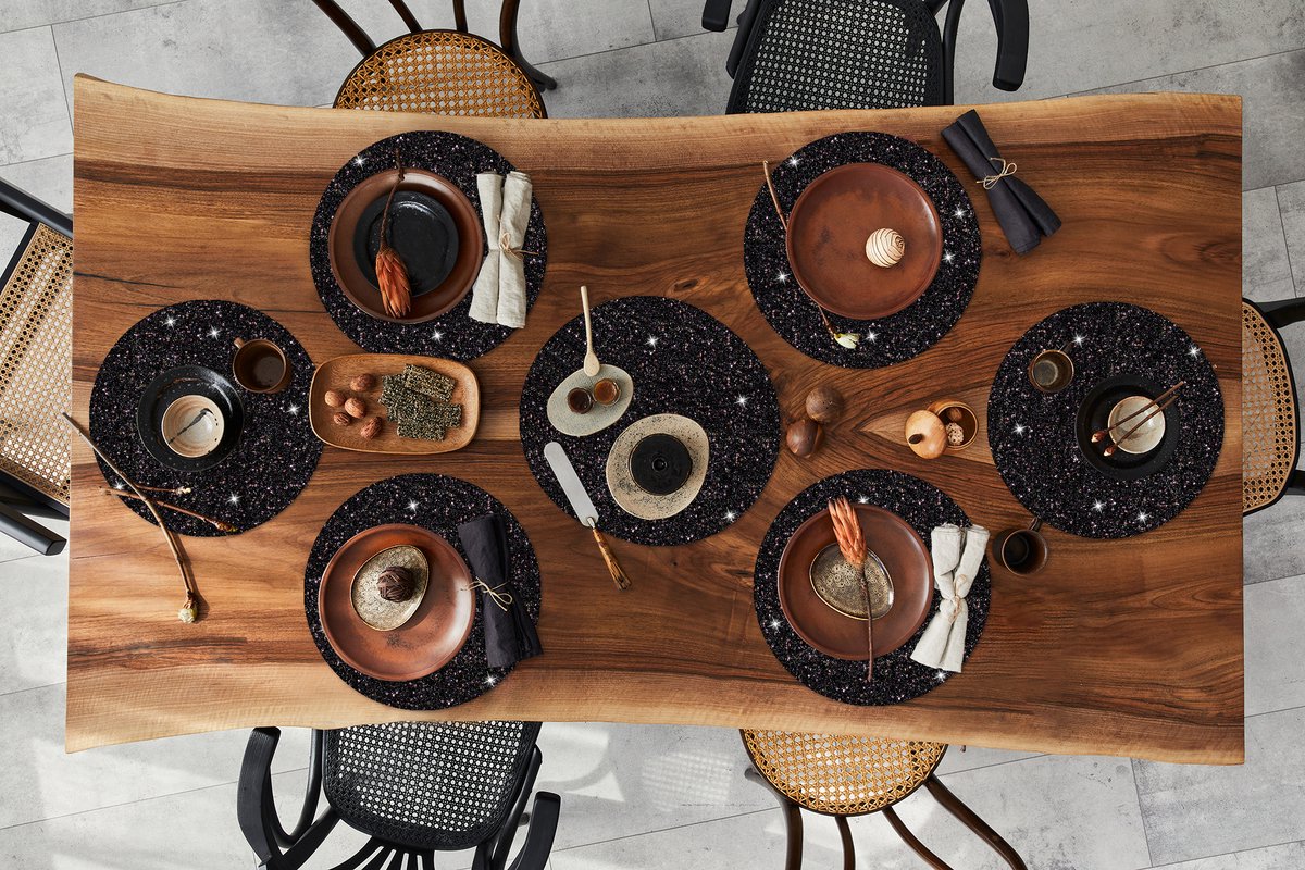 Ronde placemats - Onderlegger - Placemats rond - Edelstenen - Onyx - Leeuw - Zodiac - 10 stuks