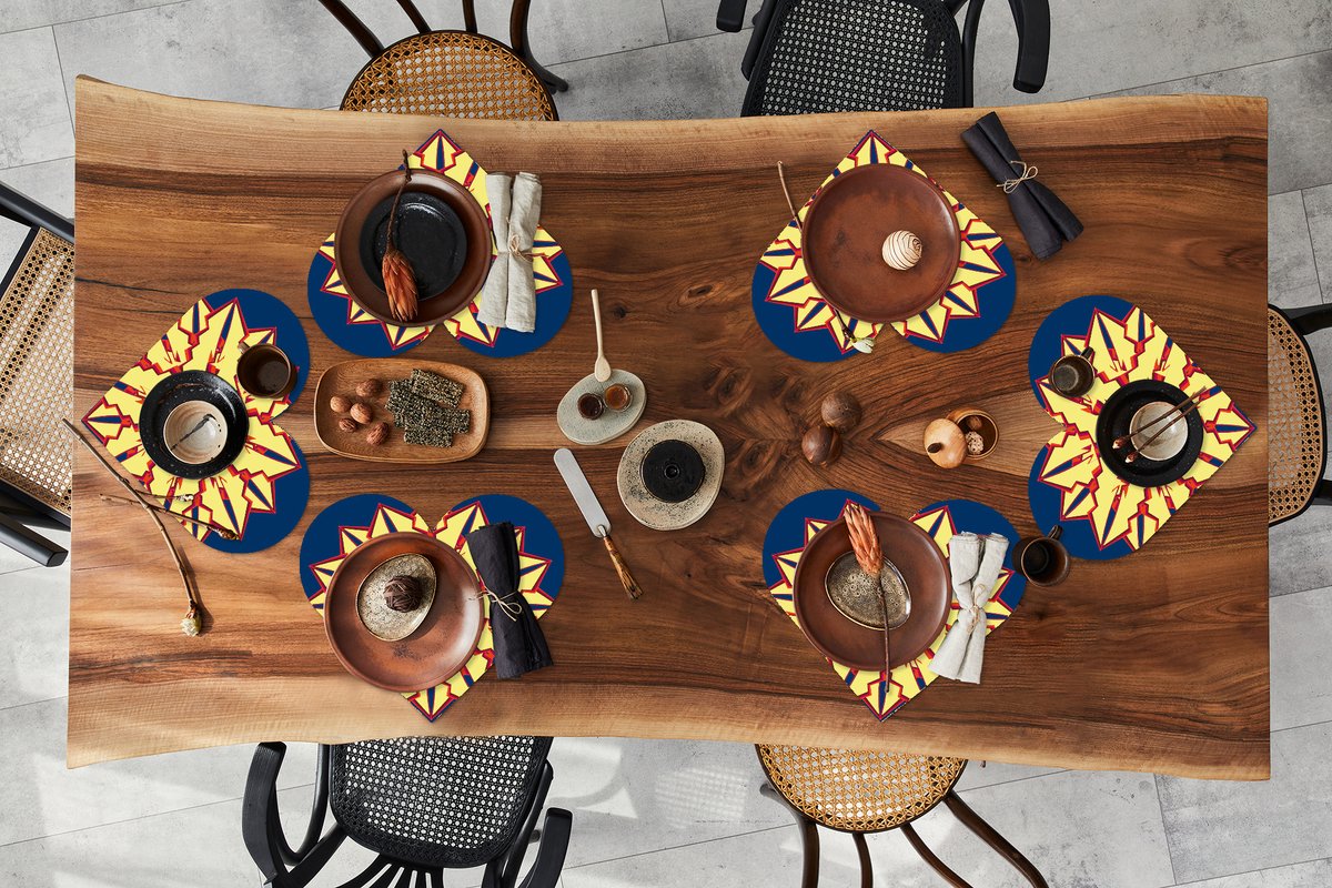 Onderleggers - Placemats - Placemats hartje - Sterren - Patronen - Abstract - 6 stuks
