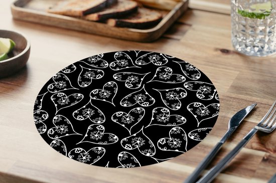 Sets de table ronds - Dessous de verre - Napperons ronds - Filles - Coeur - Fleurs - Motifs - Fille - Kids - Enfants - Enfant - 10 pièces