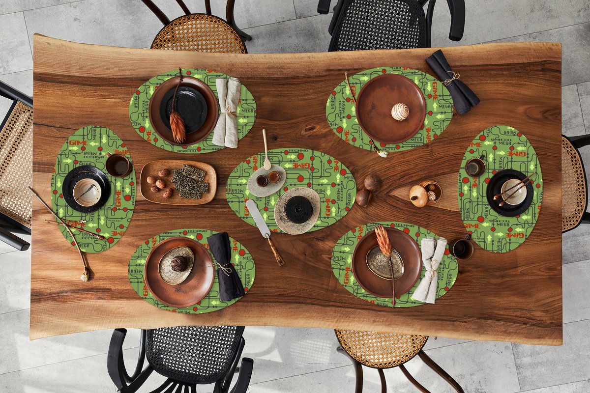 Placemats ovaal - Onderleggers - Ovale placemats - Moederbord - Patronen - Quotes - 8 stuks