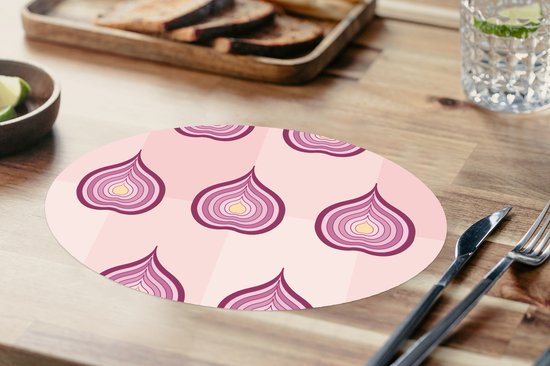 Napperons ovales - Sets de table - Sets de table ovales - Violet - Motifs - Oignons - 8 pièces