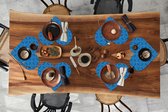 Dessous de verre - Napperons - Napperons coeur - Boussole - Blauw - Motifs - 6 pièces