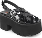 DemoniaCult - ASHES-12 Plateau Sandaal - US 10 - 40 Shoes - Zwart