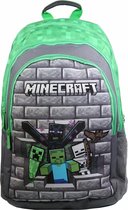 Minecraft 3 vaks schoolrugzak groen grijs vanaf 12 jaar