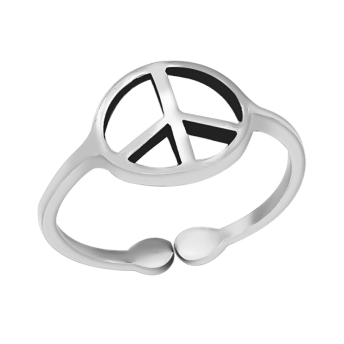 Zilveren teenring - vredesteken - 925 zilver - hypoallergeen
