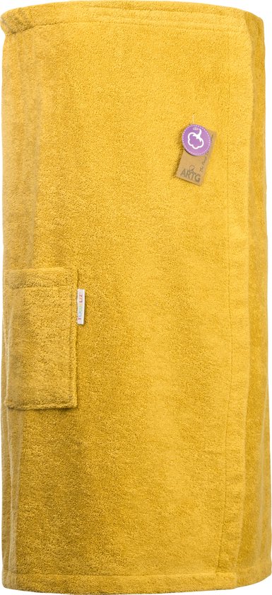 ARTG® Towelzz - Sauna Kilt - Dames - met Klittenband - Donkergeel - Mustard - (Borstomvang tot 150 cm)