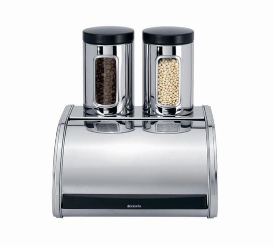 Brabantia Boîte à pain avec couvercle coulissant medium - Brilliant Steel