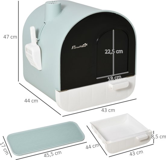 PawHut Katzentoilette avec Holzbeine D31-050