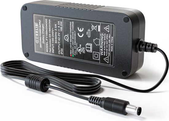 GO SOLID! ® Oplader geschikt voor VanMoof S2 - VanMoof X2 - 42V 4A van GO SOLID! — afbeelding 3