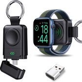 Chargeur portable USB C Apple iWatch Chargeur de montre magnétique sans fil X27 pour Apple Watch Series 7/6/5//4/3/2/1/SE/ 44 et 42 mm, 1400 mAh Porte-clés Ring magnétique sans fil