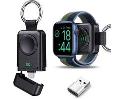 Draagbare USB C Lader draadloze magnetisch horloge oplader X27, 1400 mAh Key Ring Magnetic wireless Charger