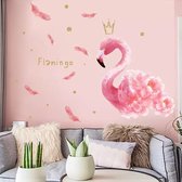 Merkloos - muursticker - flamingo - kinderkamerinspiratie - wanddecoratie