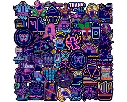 Rainbecom - Skate Stickers 50 Stuks - Neon Bord- VSCO Esthetische Stickers - Waterdicht - Anti-Zon-  Versier je Spullen