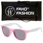 Fako Fashion® - Kinder Zonnebril - Duo - Roze/Wit