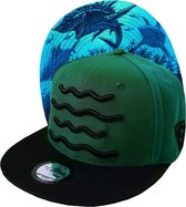 Capiche® Snapback Pet Heren – De Haai – Groen & Zwart – Verstelbaar met Druksluiting – Sportcap – Baseball Cap – Mannen Cap