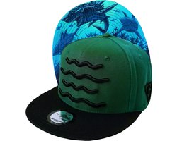 Capiche® Snapback Pet Heren – De Haai – Groen & Zwart – Verstelbaar met Druksluiting – Sportcap – Baseball Cap – Mannen Cap