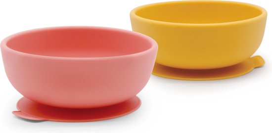 Silicone Suction Bowl Set - Coral & Mimosa