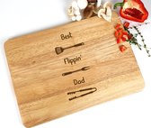 Snijplank hout - Vaderdag cadeau - Best Flippin Dad - Cadeau papa - 35x23cm - Houten snijplank - Cadeau vader - papa cadeau - Snijplank