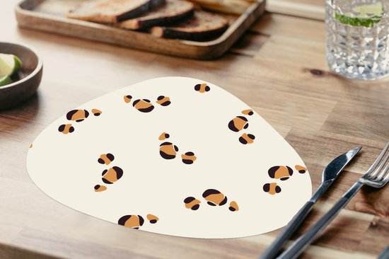 Set de table bio - Napperons bio - Sets de table - Panthère - Pastel - Animaux - Motifs - 6 pièces