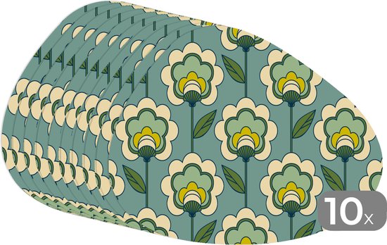 Set de table bio - Napperons bio - Sets de table - Rétro - Design - Années 1970 - Bloem - 10 pièces