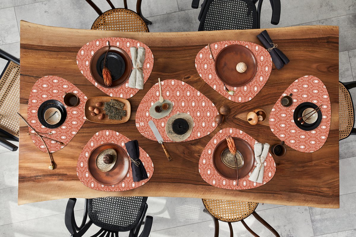 Placemat organisch - Placemats organic - Onderleggers - Meisjes - Boho - Design - 10 stuks