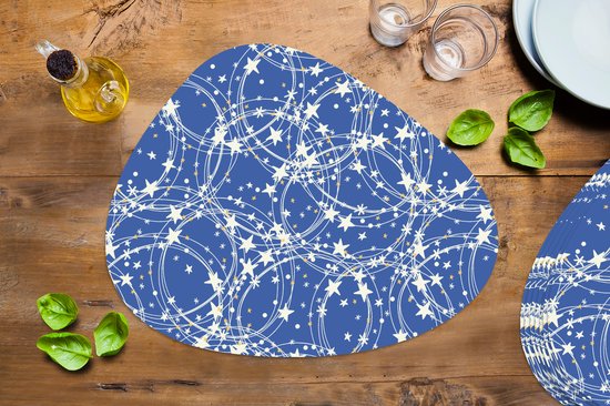 Placemat organisch - Placemats organic - Onderleggers - Schaatsen - Sterren - Winter - Kerst - Patroon - 8 stuks - Kerst - Cadeau - Kerstcadeau voor mannen, vrouwen en kinderen
