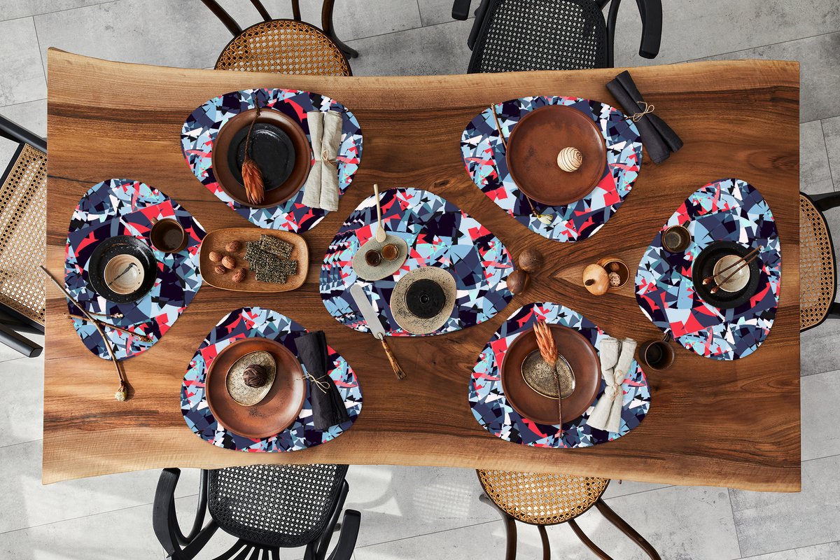 Placemat organisch - Placemats organic - Onderleggers - Patroon - Abstract - Versiering - 10 stuks