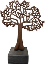 Mini urn boom - metaal - donker houten voet - inhoud 0.015L