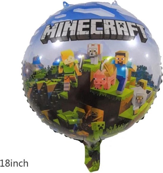 Minecraft-folie-ballon-45cm-rond-verjaardag-themafeest