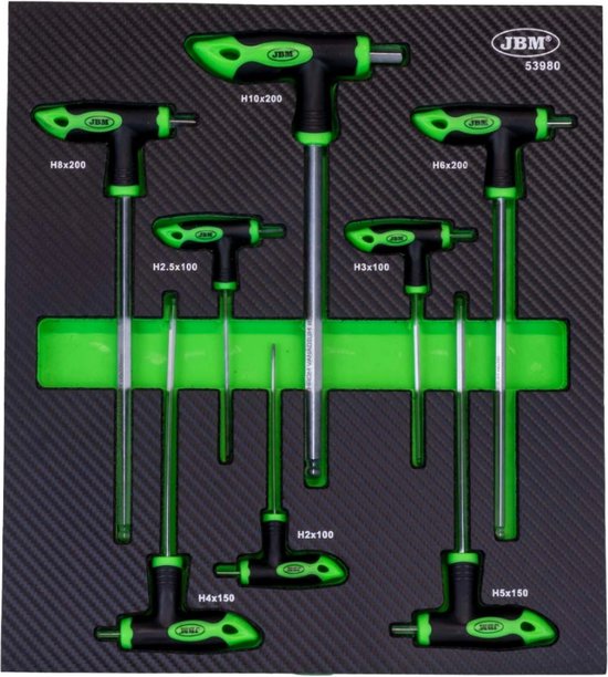 Jbm Tools JBM Tools - Set van 8 T-Vormige sleutels met rond einde | bol.com
